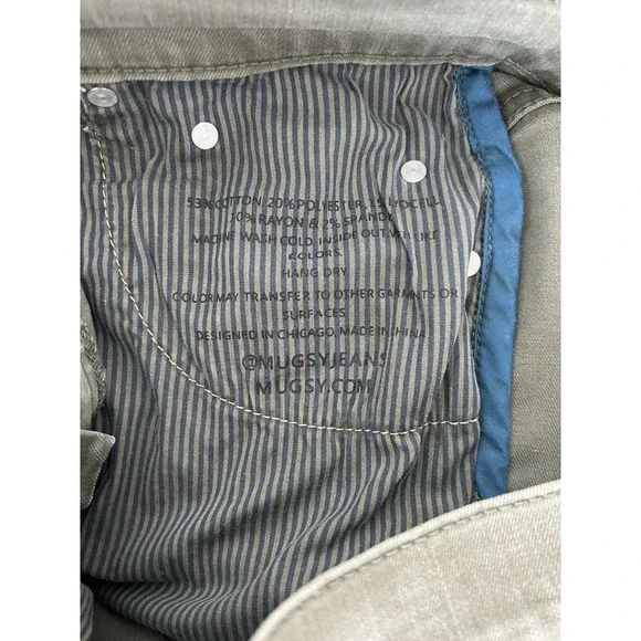 MUGSY Green Hydes Stretch Cotton Jeans Style FLX8NHG Sz 30 - Picture 4 of 6